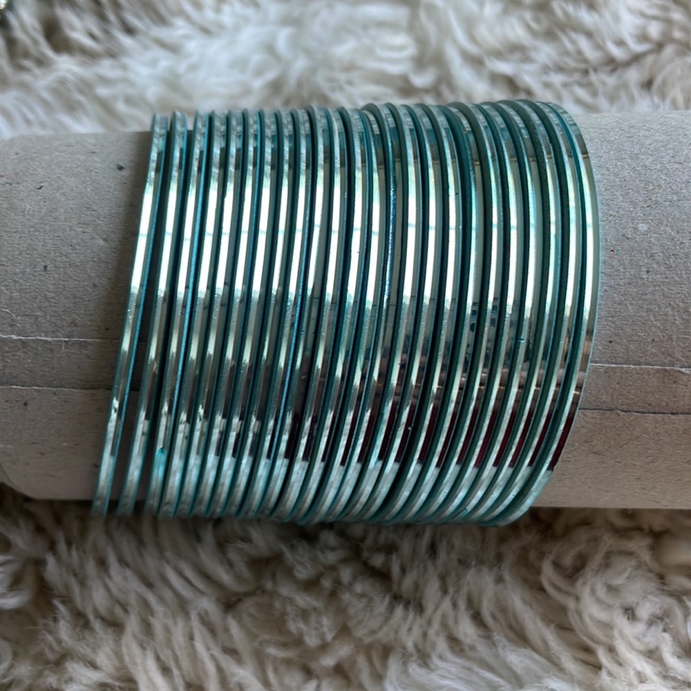 Turquoise Crystal Stackable Bangle Set - Brand - Picture 2 of 6
